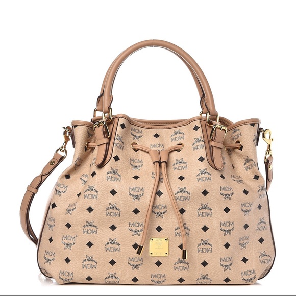 mcm visetos drawstring bag